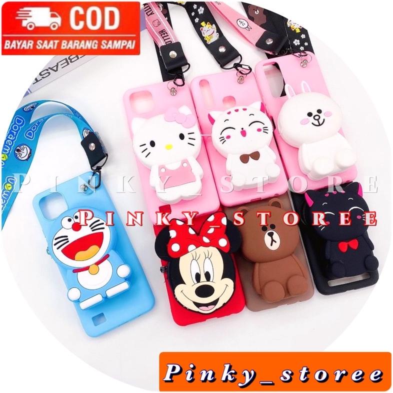 Terlaris Redmi 5+/ Redmi 8/ 8A/ 8A Pro/ Note 7/ Note 5A/ Case Karakter Dompet Koin + Tali