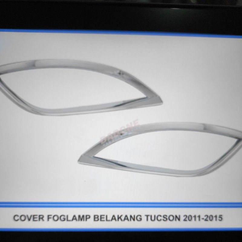 ring reflektor bumper belakang mobil tucson 2011 2012 2013 2014 2015 chrome crome tempel