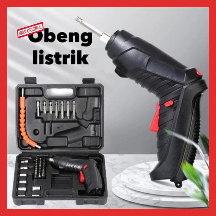 ronaldomesi208 Obeng Listrik Bor Cordless Set 48 Mini Portable Mur Baut Mata Mesin Sk