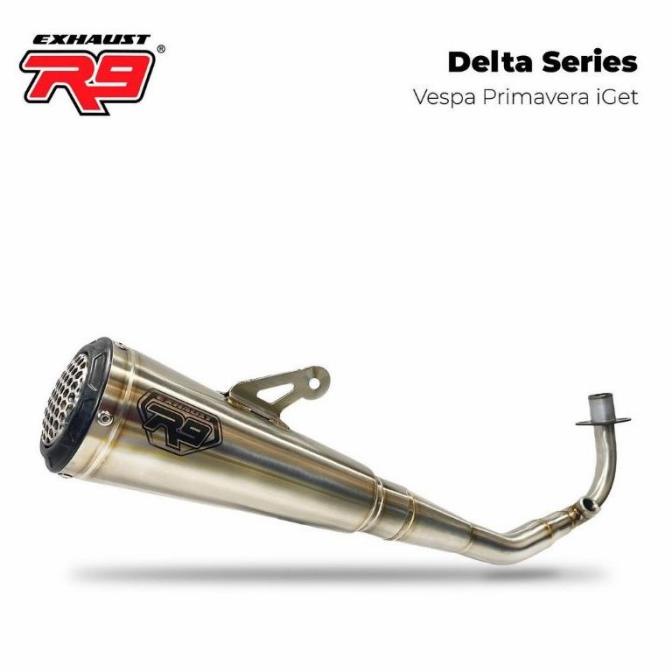 Knalpot R9 Delta Vespa Sprint Iget Primavera Full System Original