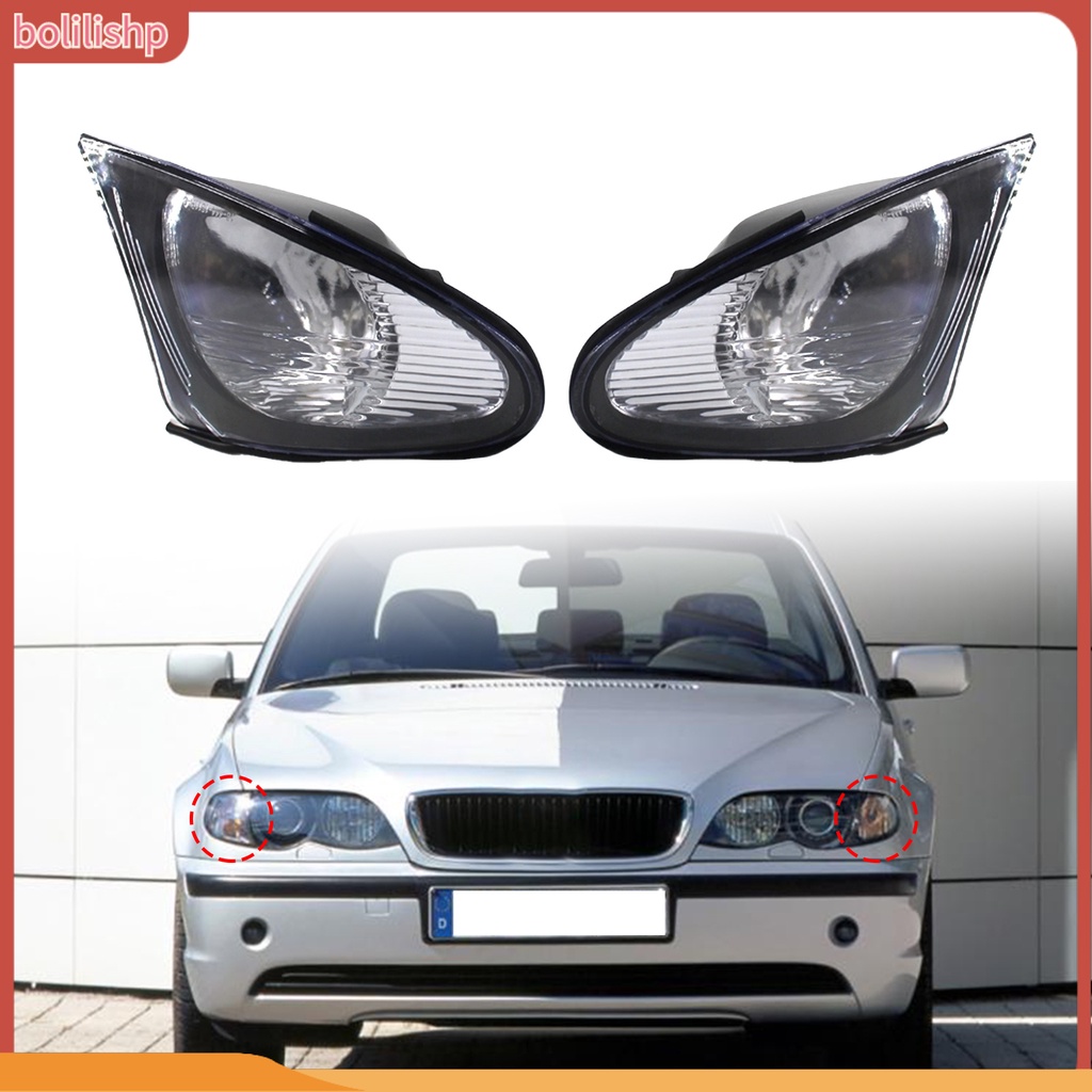 &lt;Bolilishp&gt; 1 Pair Corner Light Shells Protection Replacement Car Matched Anti Slight Impact Corner Lamp Covers OE 63137165859 63137165860 for BMW E46 4-door 2002-2005