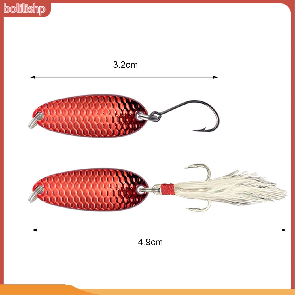 [Bolilishp] 5pcs 5g/15g Umpan Keras Memancing Payet Dengan Bulu Kait Tajam Anti-escape Stainless Angling Menarik Perhatian Air Asin Air Tawar Treble Hook Umpan Perlengkapan Memancing