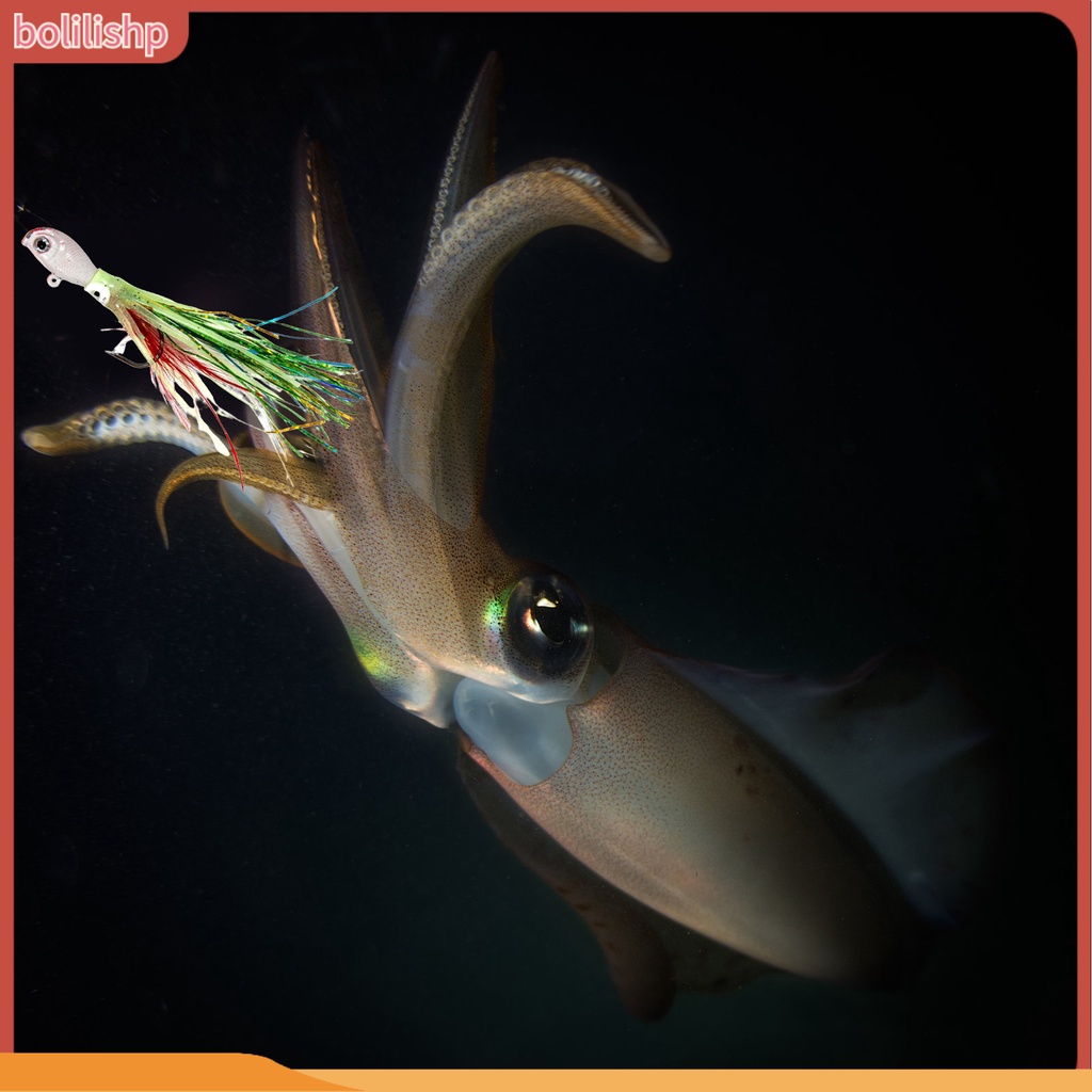 [Bolilishp] 28g/14cm Gurita Kait Umpan Glow-in-The-Dark Tajam Kait 3D Fisheyes Tahan Karat Kepala Ikan 14cm Buatan Memancing Memikat Aksesoris Memancing