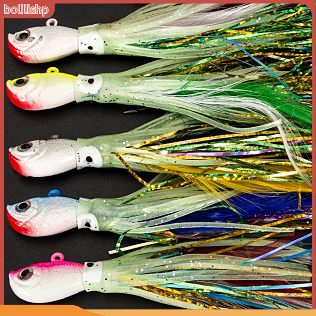 [Bolilishp] 28g/14cm Gurita Kait Umpan Glow-in-The-Dark Tajam Kait 3D Fisheyes Tahan Karat Kepala Ikan 14cm Buatan Memancing Memikat Aksesoris Memancing