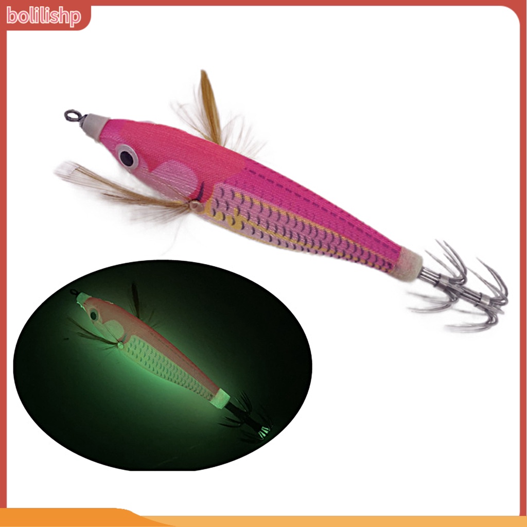 [Bolilishp] 10cm/10g Umpan Pancing Penembus Kuat Menggoda Tajam Bercahaya Udang Cumi Jig Umpan Pancing Untuk Pecinta Memancing