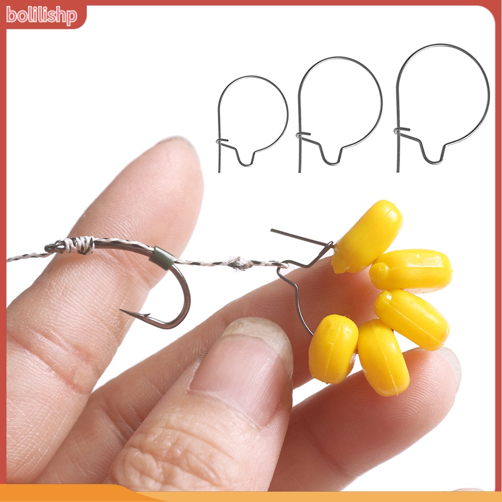 [Bolilishp] 20pcs Maggot Klip Cincin Umpan Ring Hooks Profesional Fishing Tackle Stainless Steel Bait Sting Pin Aksesoris Memancing Ikan Ikan Gurame Perlengkapan Memancing