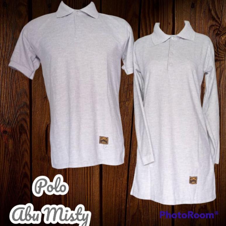 TERMURAH KAOS POLOS S-XXXL Kaos Polos Couple Polo Tunik Muslimah/Seragam Olahraga/Kerja/Santai Abu M