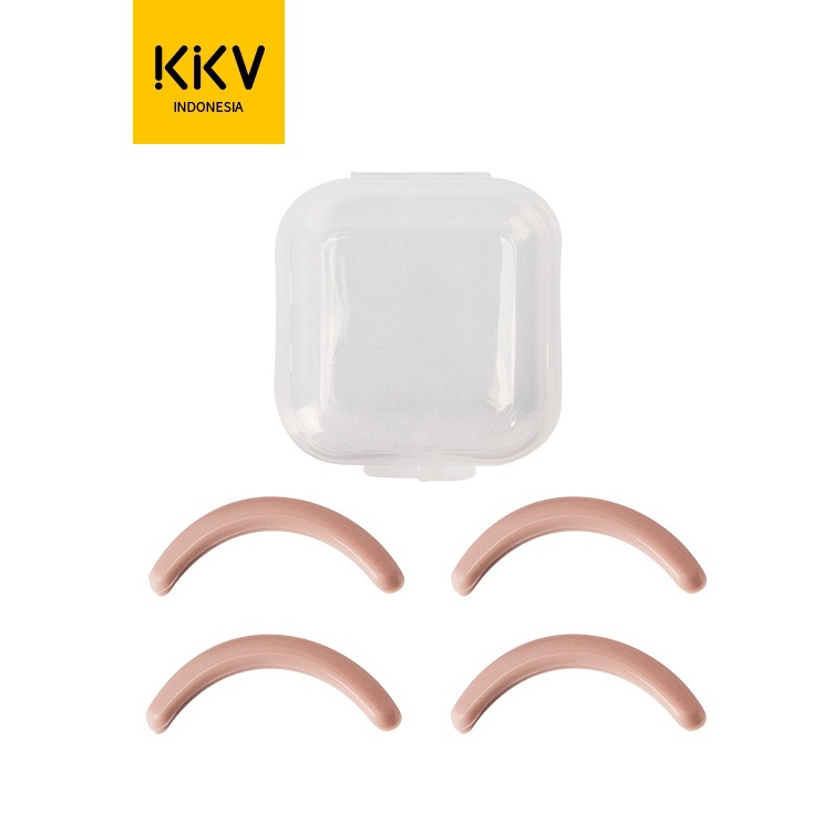 [A✪UE✔) KKV - Dulce Luna Pink Gold Series Eyelash Curler Refill Karet 4pcs + Storage Box 1set siiap.