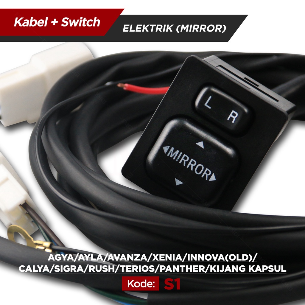 Switch Mirror - Spion Mobil - Saklar Elektrik - Kabel Kaca Spion - S1
