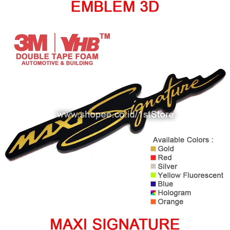★★★ DAC EMBLEM 3D MAXI SIGNATURE LOGO TIMBUL YAMAHA MAXI SIGNATURE NMAX AEROX XMAX LEXI OLD ALL NEW 