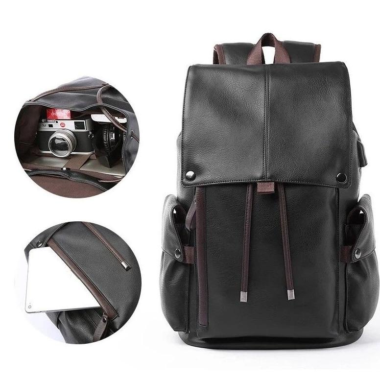 Ready Polofelix Tas Ransel Kulit Pria Korea Laptop Muat Banyak Tas Laptop Serut Ransel