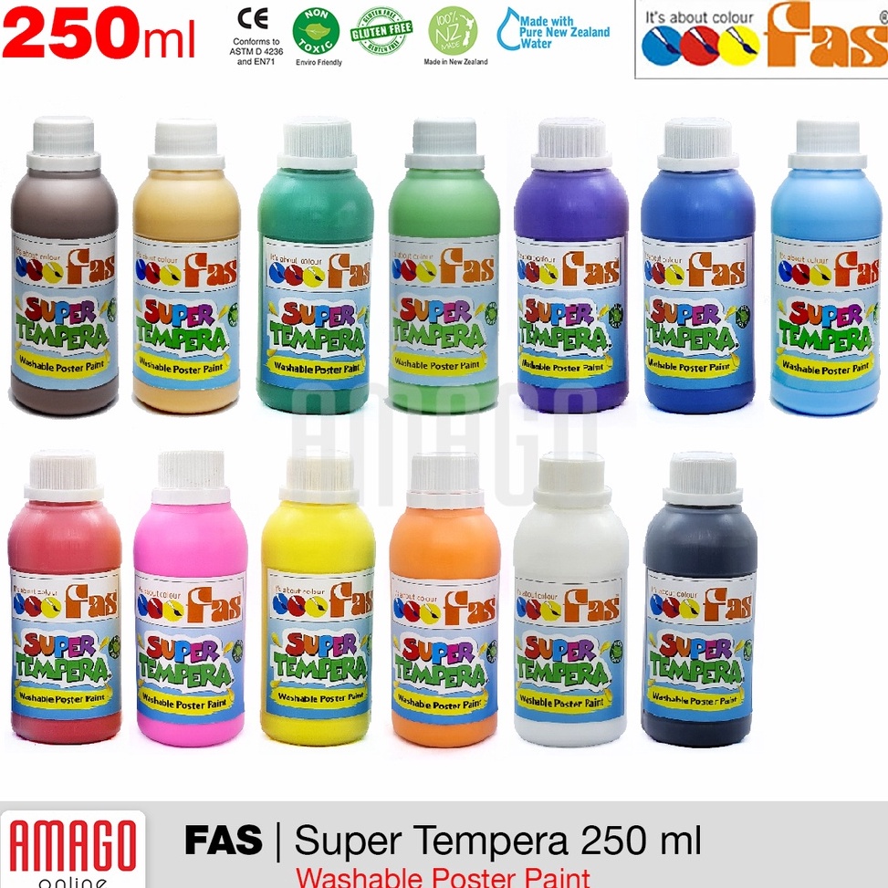 

LTL.19Jn23w ‣ FAS - SUPER TEMPERA WASHABLE POSTER PAINT - 250 ml - PILIH WARNA