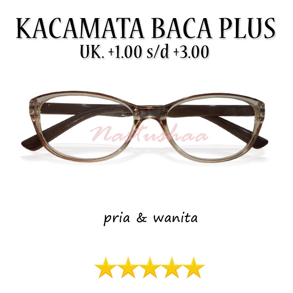 GRATIS KOTAK KACAMATA !! Kacamata Baca Full Plus Tersedia Ukuran +1.00 s/d +3.00 Dengan Variasi Model Terbaru Cat Eye Frame Coklat Gagang Hitam