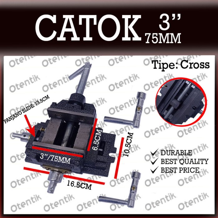 TERMURAH CATOK CROSS - CATOK SILANG 3" 75MM - RAGUM BOR DUDUK MILLING 75 MM