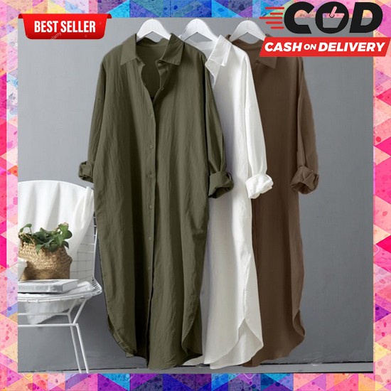 Blus Wanita Model Tunik Dengan Bahan Katun Linen Dan Hiasan B Ho Tunik Hell Weekend Putih Ga  Yessa 