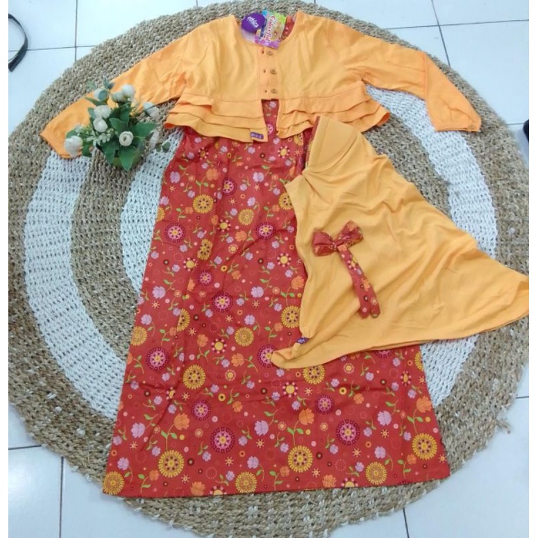 BUSANA MUSLIM ANAK ETHICA TERBARU DAN TERLARIS GAMIS ANAK STELAN OSK 54 MERAH BATA ( COD )