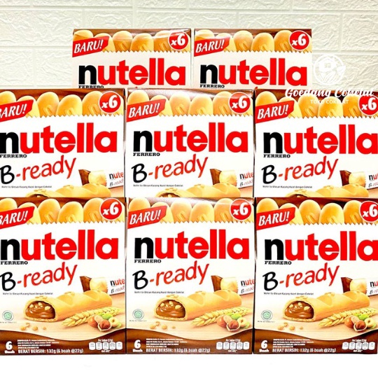 

Ready Nutella Ferrero Bready B-Ready B Ready Isi 22gr x 6 pcs Box 132gr T73 ✤