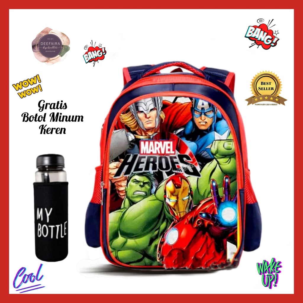 Ransel Anak Laki Laki Terlaris Untuk Sekolah Tk Paud Sd Model Mrvvl V1 Gratis Botol Minum