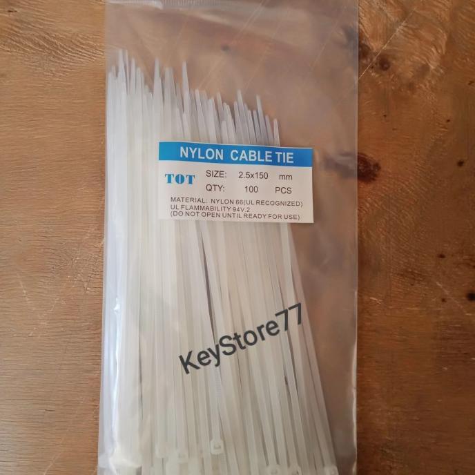 

@=@=@=@=] Kabel Ties Tis 15 cm Putih Hitam Tali Serot 15cm isi 100 pcs Cable tie