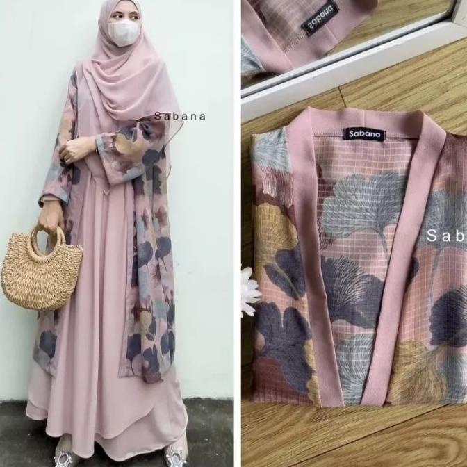 OUTER WANITA SABANA LONG OUTER FLORAL ORIGINAL SABANA LANJUTAN