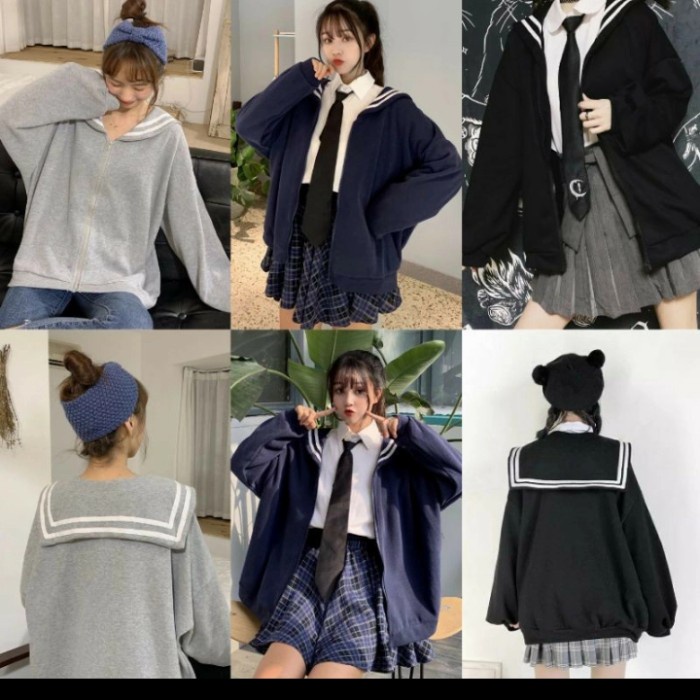 TERMURAH JAKET SAILOR SIMPLE KAWAII/JAKET SEIFUKU SERAGAM SEKOLAH JEPANG /SERAGAM SEKOLAH/KEMEJA