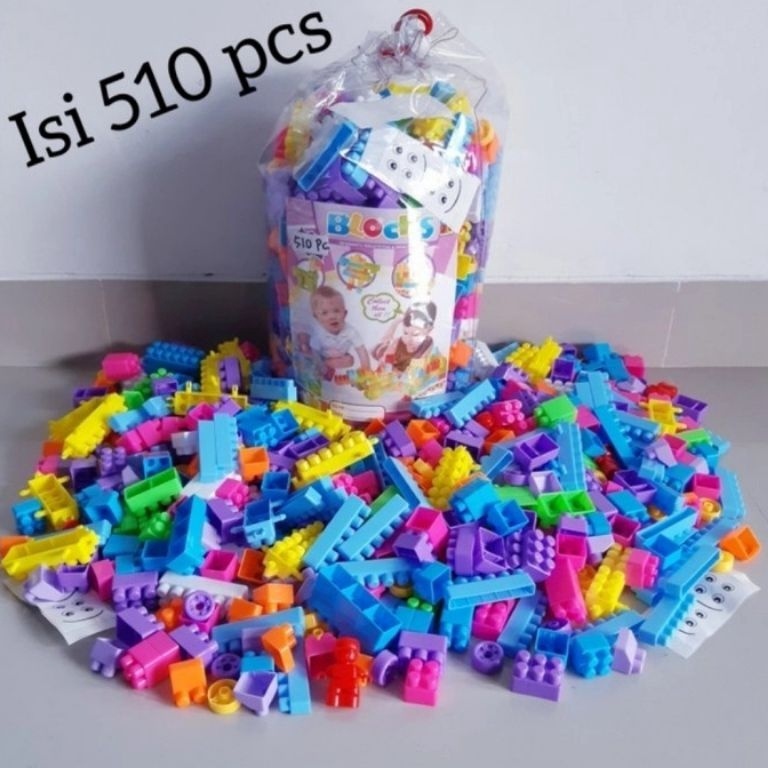 COD GROSIR Mainan Block Balok Susun 510 pcs - Mainan Block Lego Harga ⌒