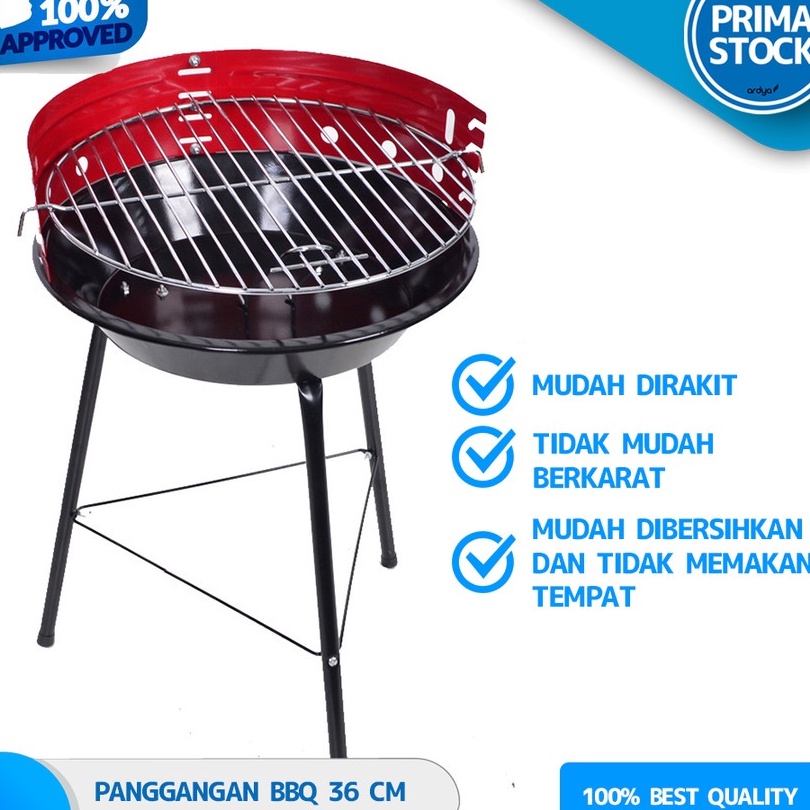 Termurah dan terbaik PANGGANGAN ALAT BAKAR BBQ GRILL PORTABLE 36 CM 14 "in STANDING BERDIRI 