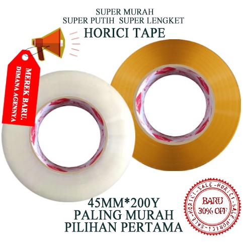 

↑ MURAH SUPER CLPER 45mmx200Y LAKBAN BENING DAN COKLAT HORICI TAPE DAN HOKI TAPE flki0