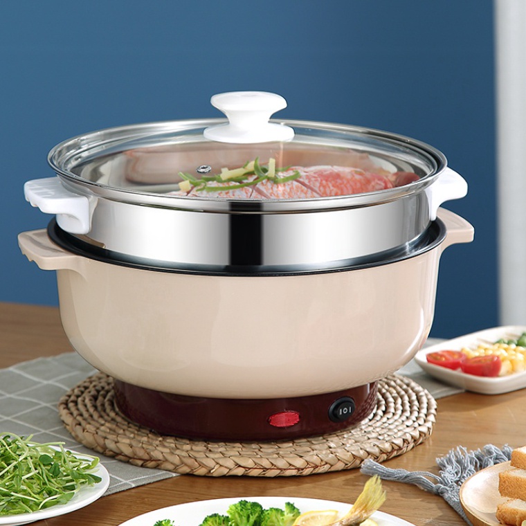 【murah】 (BACA DESKRIPSI TERLEBIH DAHULU) Panci Elektrik 2 in 1 Panci Listrik Panci Hotpot Steamer St