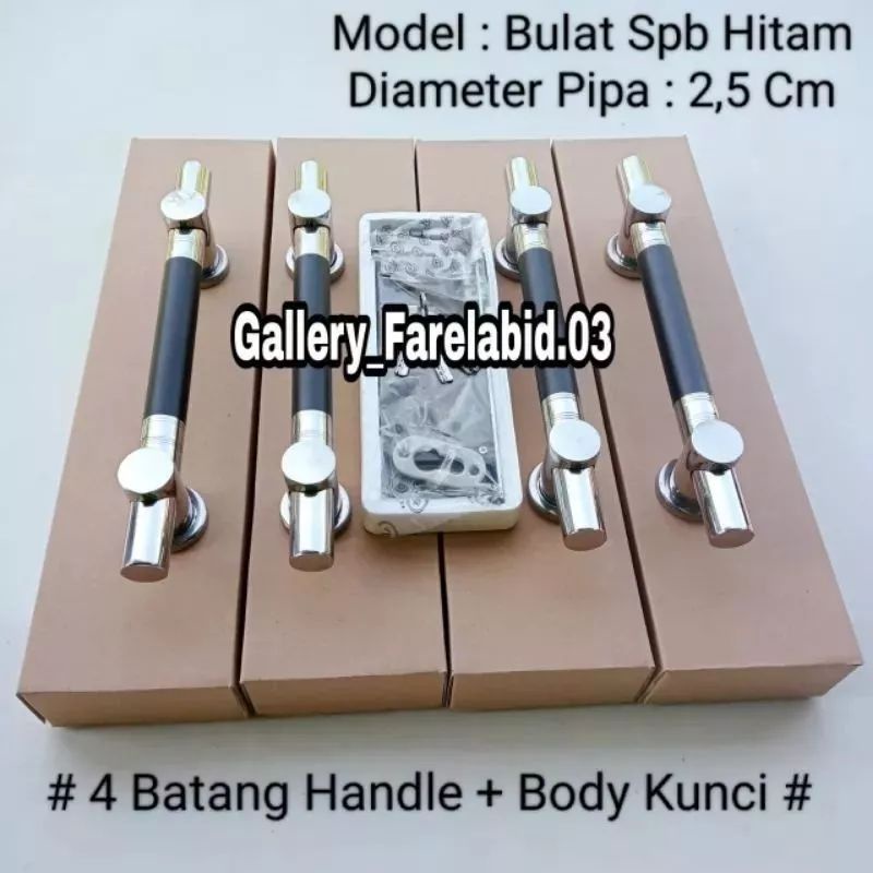 Handle Pintu Kupu Tarung 33 Cm Set Kunci Gagang Pegangan Tarikan Pintu Rumah Stainless Steel Minimalis