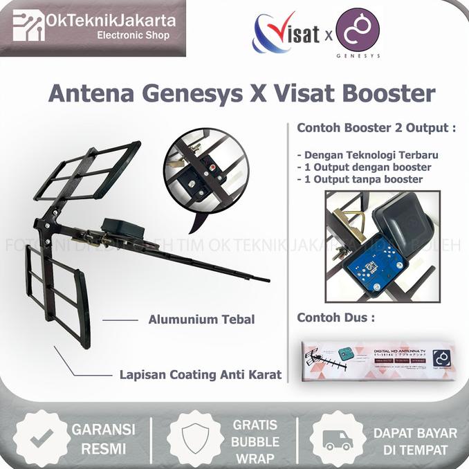 Antena Luar Digital Outdoor Visat Antena Tv Digital Booster 2 Output Sale