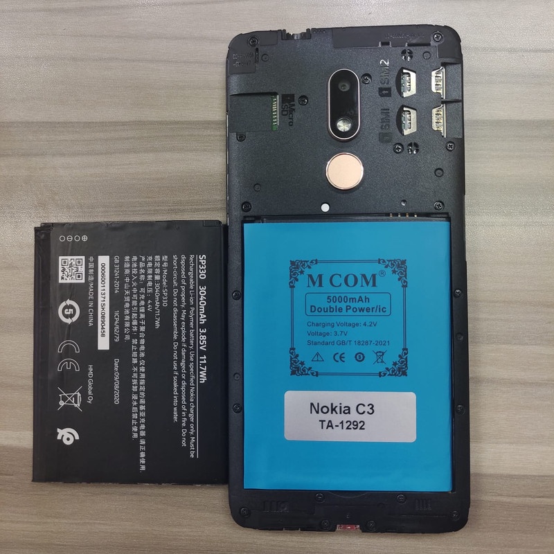 Battery Batere Batre Baterai Double Power Mcom Nokia C3 TA1293 SP330