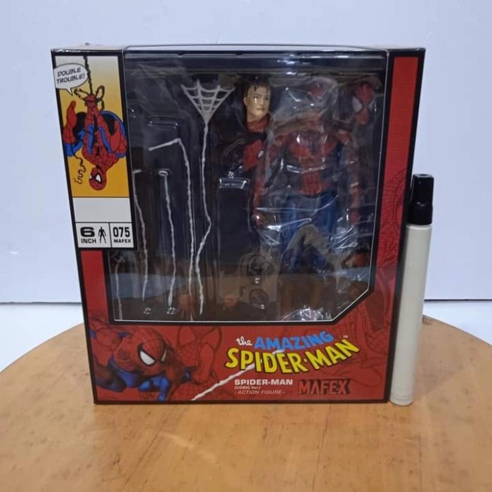 Terlaris Mainan Mafex Act Figure Mafex 075 Comic The Amazing Spiderman Recast M