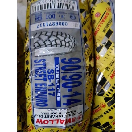 GARANSI! Ban 90 90 14 SB117 swallow tubeless