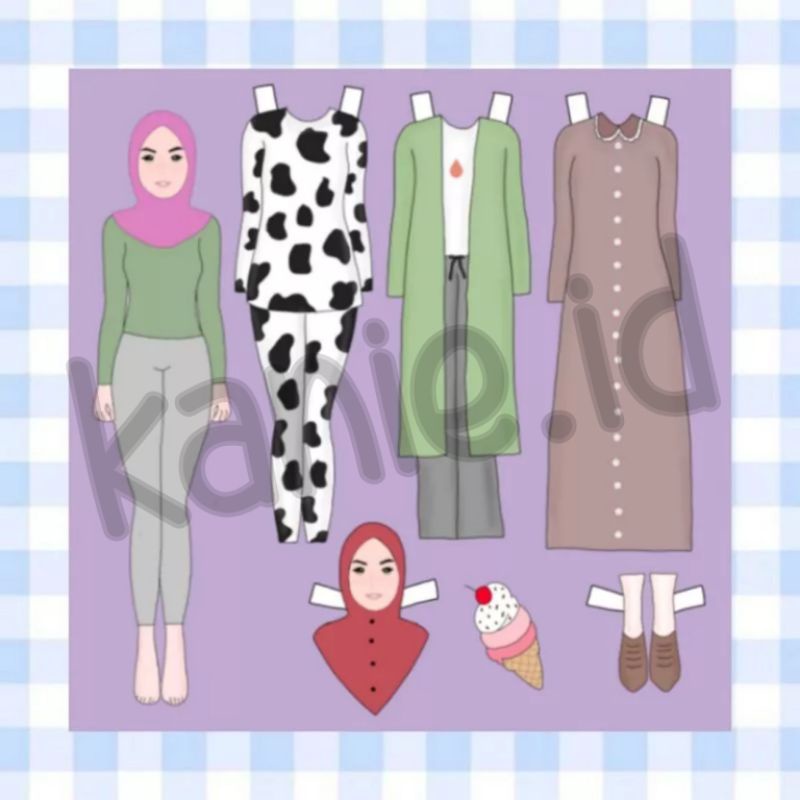 BONGKAR PASANG KERTAS / PAPERDOLL / VERSI HIJAB / BAJU-BAJUAN