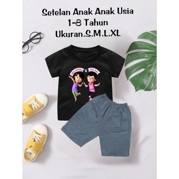 Setelan Kaos Anak Perempuan Mei-Mei Dan susanti Uk.S.M.L.XL