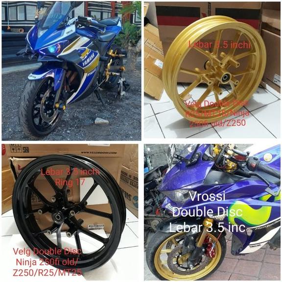 SALE! Velg double disc R25 & MT25 Velg depan MT25 R25 double disc Velg Rossi lebar 3.50 inc velek vr