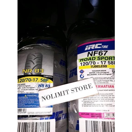 SALE ban irc tubeless 120 70 - 17