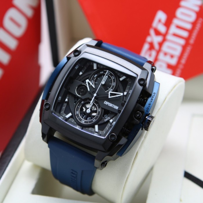 HOT SALE JAM TANGAN PRIA EXPEDITION EXP 3008 E 3008 BLACK BLUE ORIGINAL TERBARU