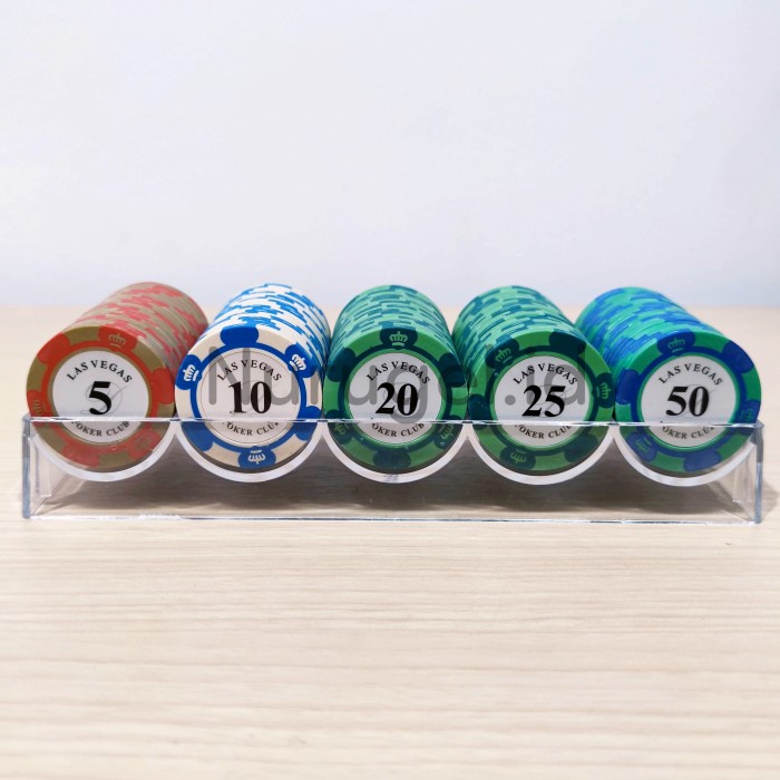 Poker Chip Paket B 100pcs (5 10 20 25 50) Casino Coin Blackjack