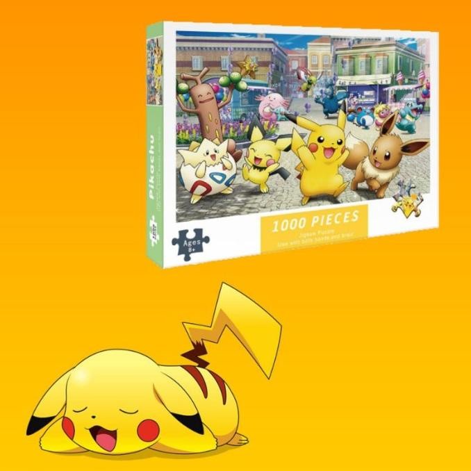 Puzzle Jigsaw Pokemon Pikachu 1000 Pcs Untuk Anak Dan Dewasa