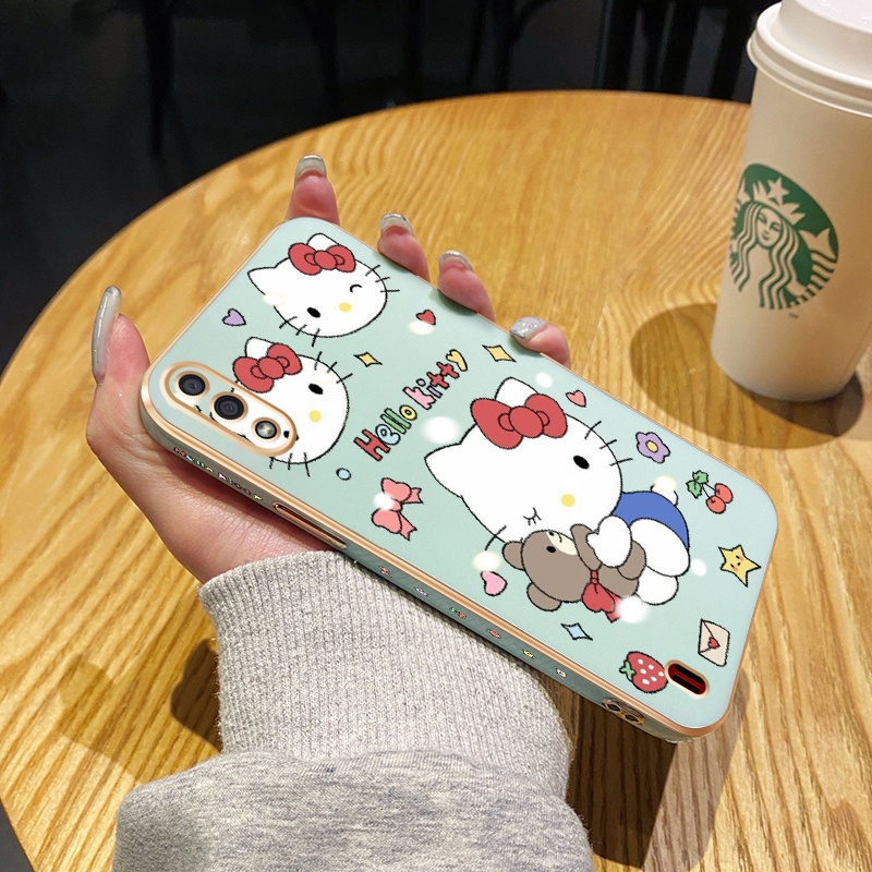 Case Ponsel untuk Samsung A01 Core M01 Core A7 2018 A10s M01s M21 M30s Case ponsel kartun pola HP pe