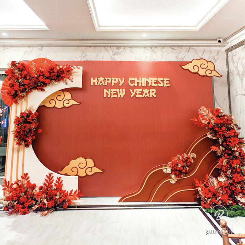 Backdrop Edisi Chinese Styrofoam Dekorasi Pesta
