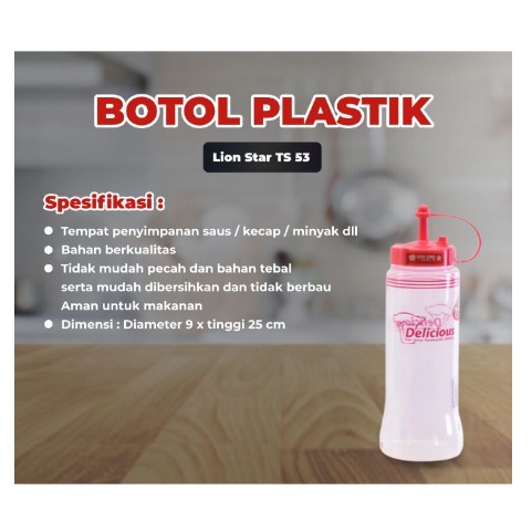 Bistro Sauce Keeper Botol Tempat Sambal Saus Saos Kecap Minyak Mayonaise Plastik Lion Star LS