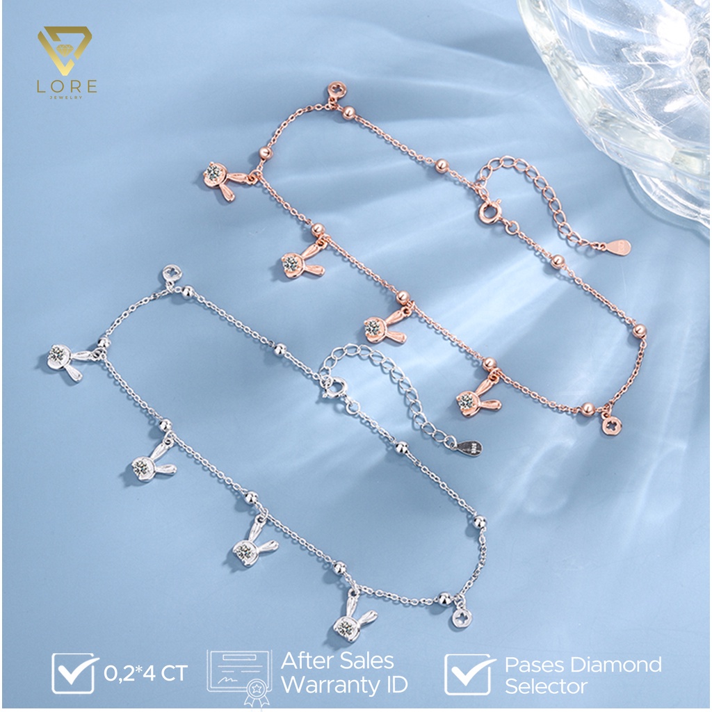 Lore Jewellery - Snowflakes, Flower, Rabbit Anklet [After Sales Warranty]