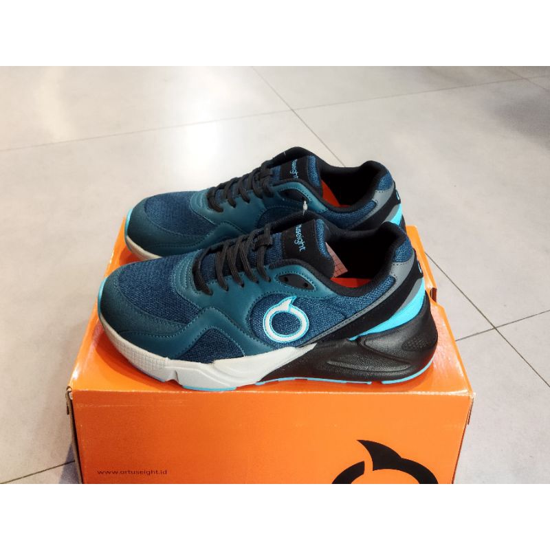 Sepatu Lari - ORTUSEIGHT Reliance - Navy/Cyan/White [11030208] Original