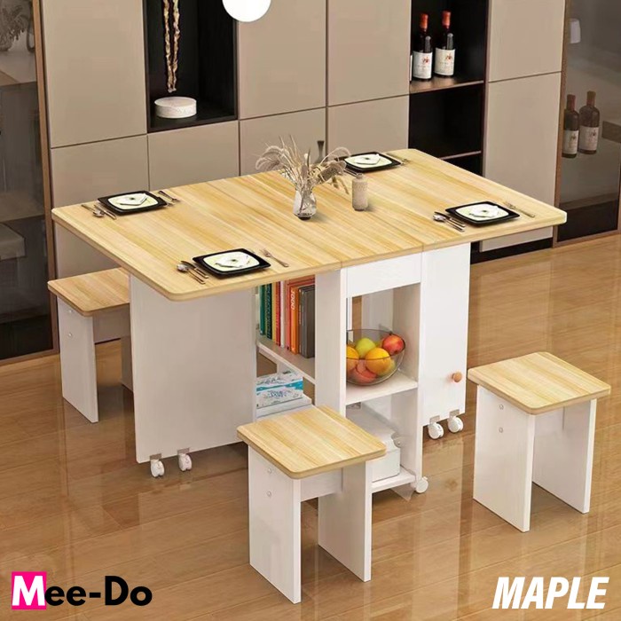 Set Meja Kursi Makan Lipat Foldable Minimalis