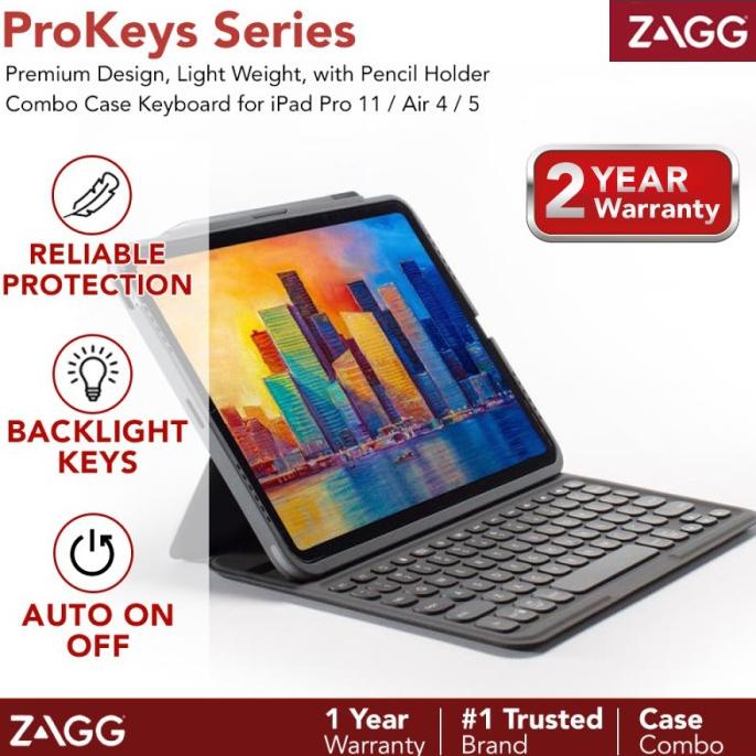Zagg Prokeys Keyboard iPad Pro 11 M1 2021 / Air 4 / 5 - Smart Folio