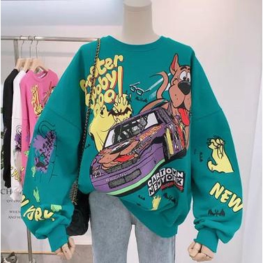 Sweater Oversized Scooby Doo Tebal Korean Style Premium Long Sleeve