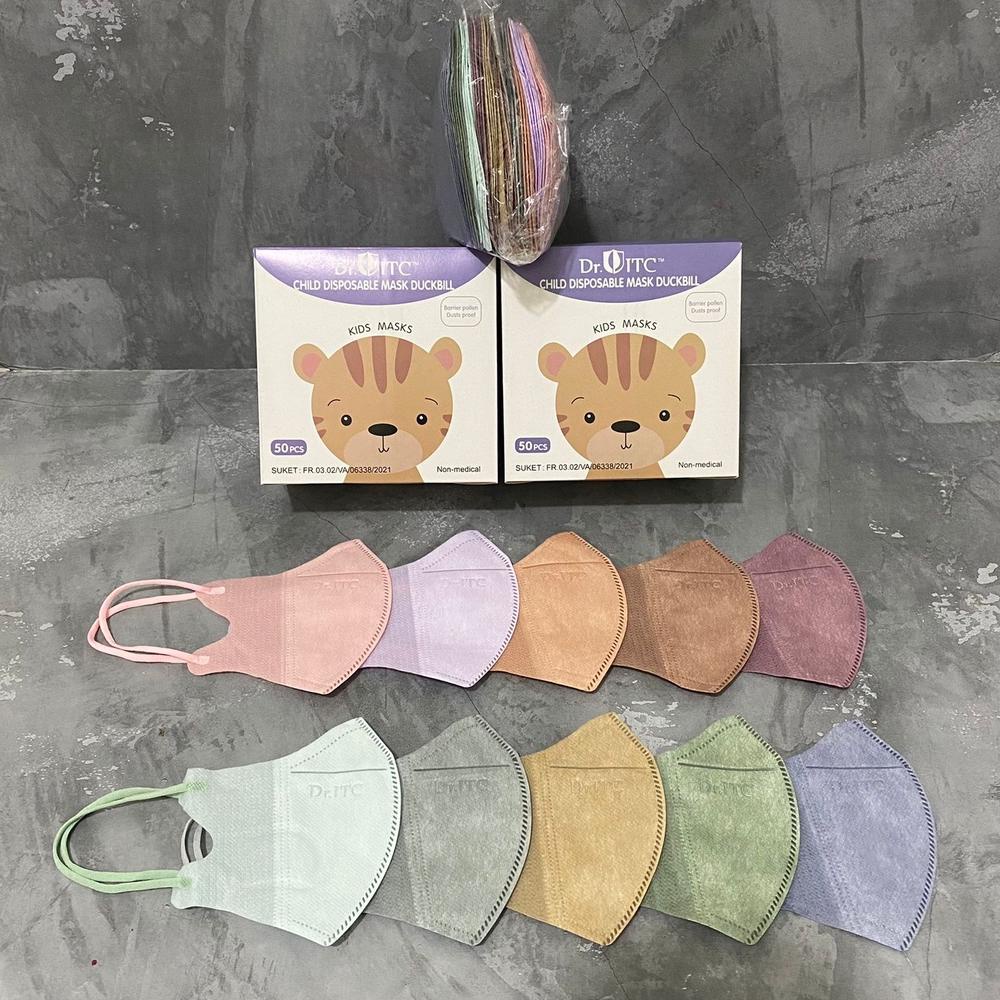 Terbaru Masker Duckbill Dr Itc Anak Rainbow Isi 50 Pcs